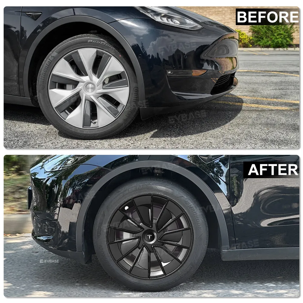 New Tesla Model Y 19" Gemini Wheel Covers Hubcaps Inspired By Model 3 Performance Wheel Caps Rim Protector 4PCS