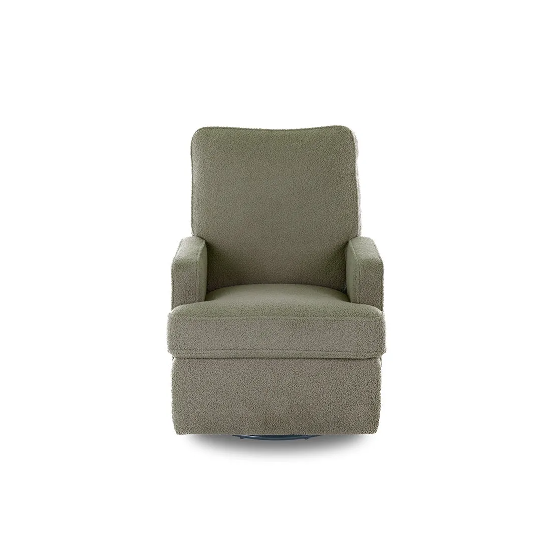 Obaby Madison Manual Recliner Chair - Teddy Fabric Olive