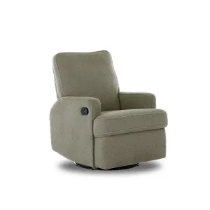 Obaby Madison Manual Recliner Chair - Teddy Fabric Olive