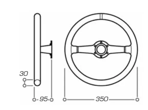 OMP Rally Race 350mm Steering Wheel [Black Spokes] Black Leather or Suede