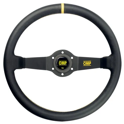 OMP Rally Race 350mm Steering Wheel [Black Spokes] Black Leather or Suede