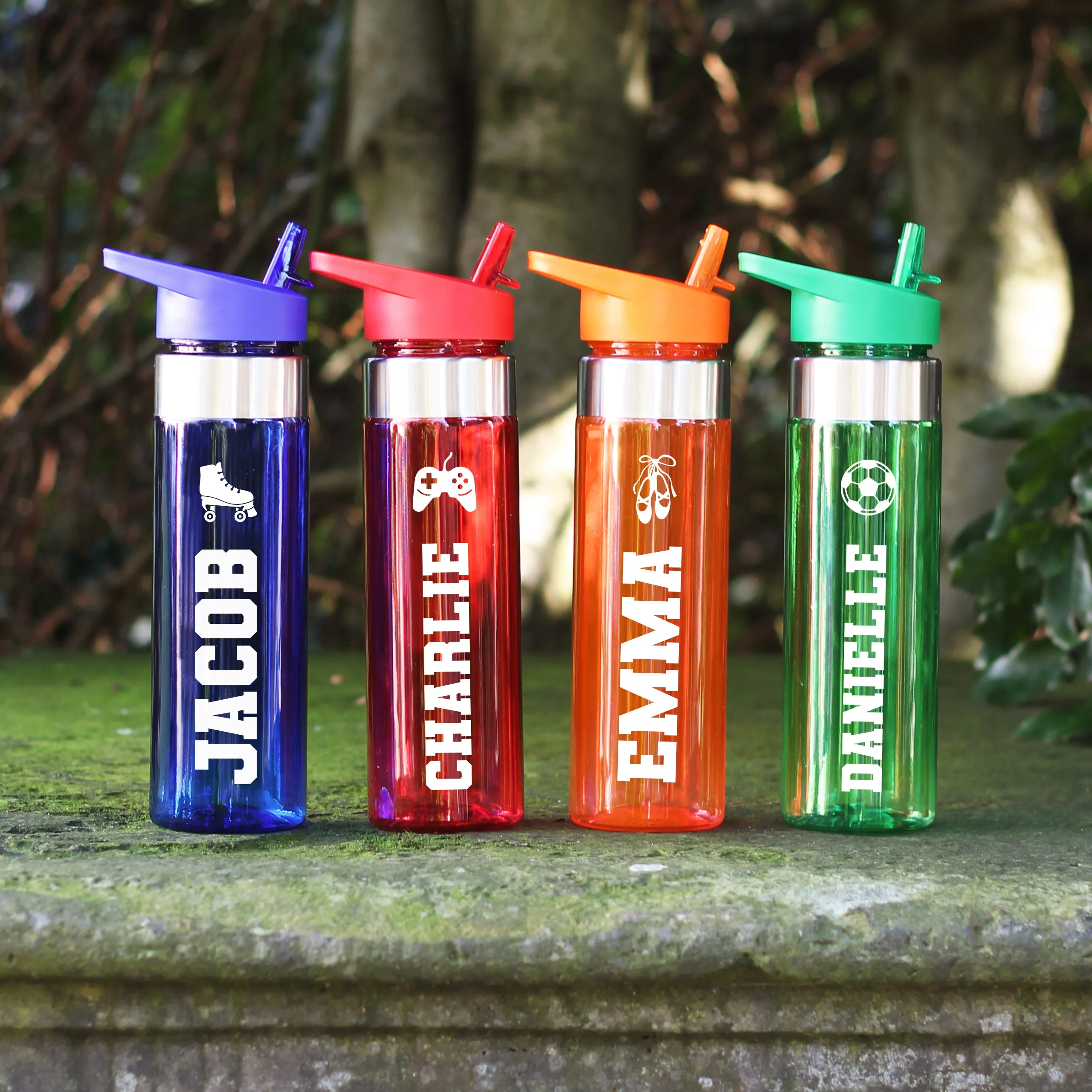 Personalised 700ml Tritan Water Bottle with Flip Straw & Carry Handle - Sports / Hobby Icon