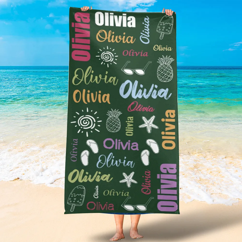 Personalized Lovely Kid Towel for Summer & Beach, Beach Towels for Kid Boy Girls