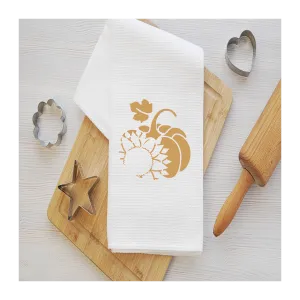 Pumpkin Sunflower Silhouette Tea Towel, Fall Design, Fall Kitchen Décor, Fall Party Décor