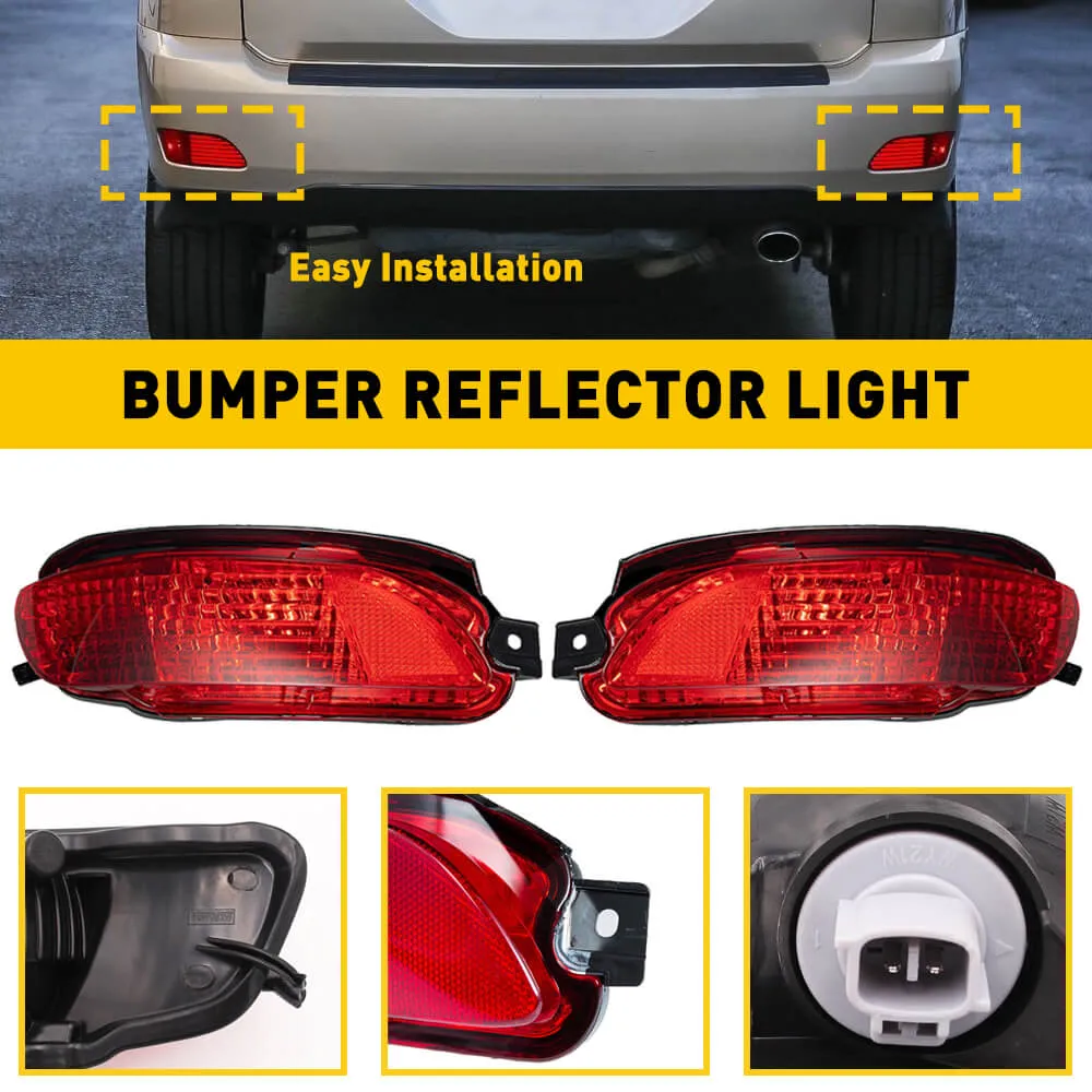 Rear Bumper Reflector Side Marker Light for 2004-2006 Lexus RX330, 2007-2009 Lexus RX350