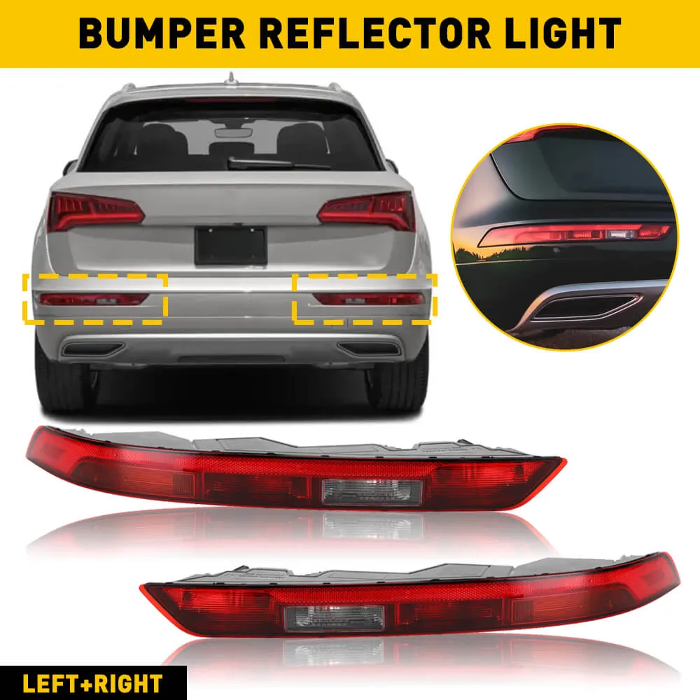 Rear Bumper Reverse Tail Light Fog Lamp Compatible with 2018-2021 Audi Q5 (with 5 holes type)