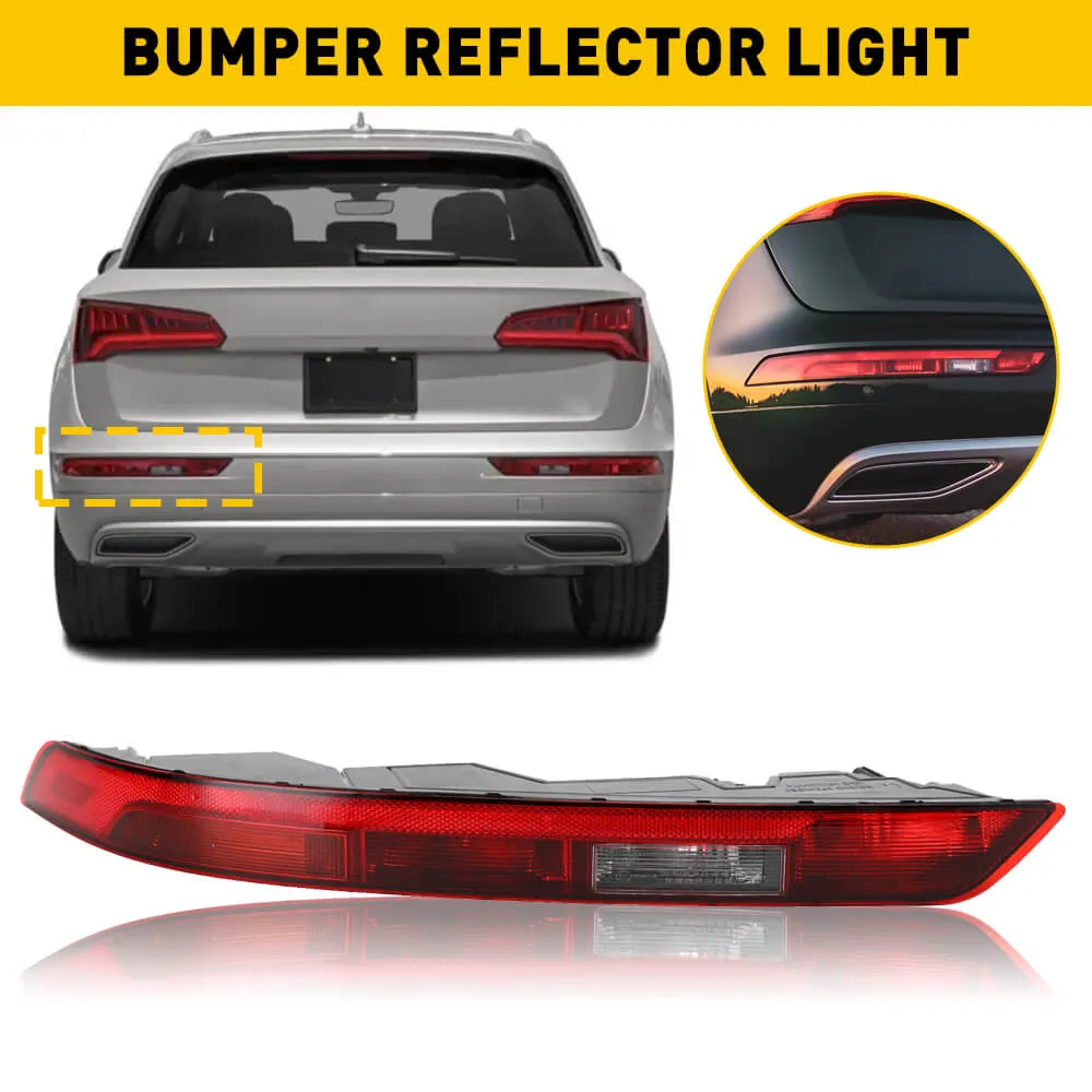 Rear Bumper Reverse Tail Light Fog Lamp Compatible with 2018-2021 Audi Q5 (with 5 holes type)