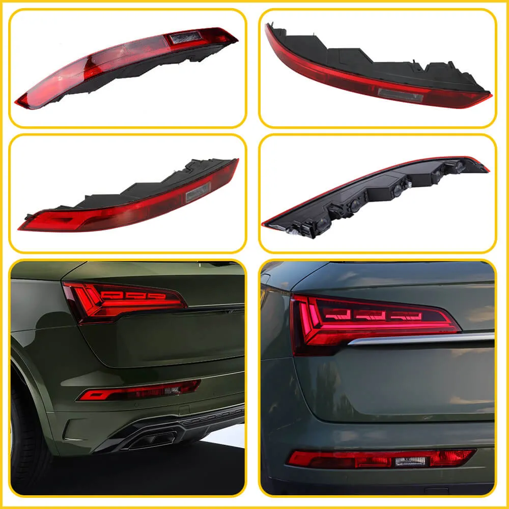 Rear Bumper Reverse Tail Light Fog Lamp Compatible with 2018-2021 Audi Q5 (with 5 holes type)