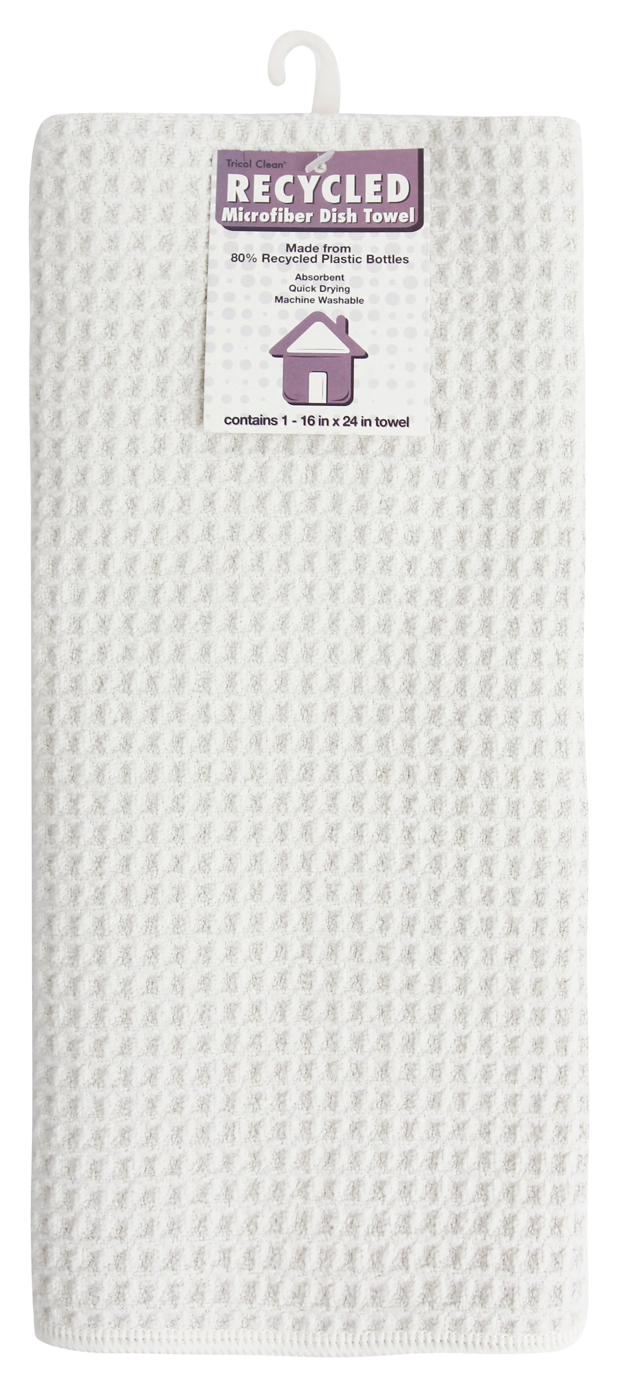 Recycled Honeycomb Dish Towel for Kitchen, White