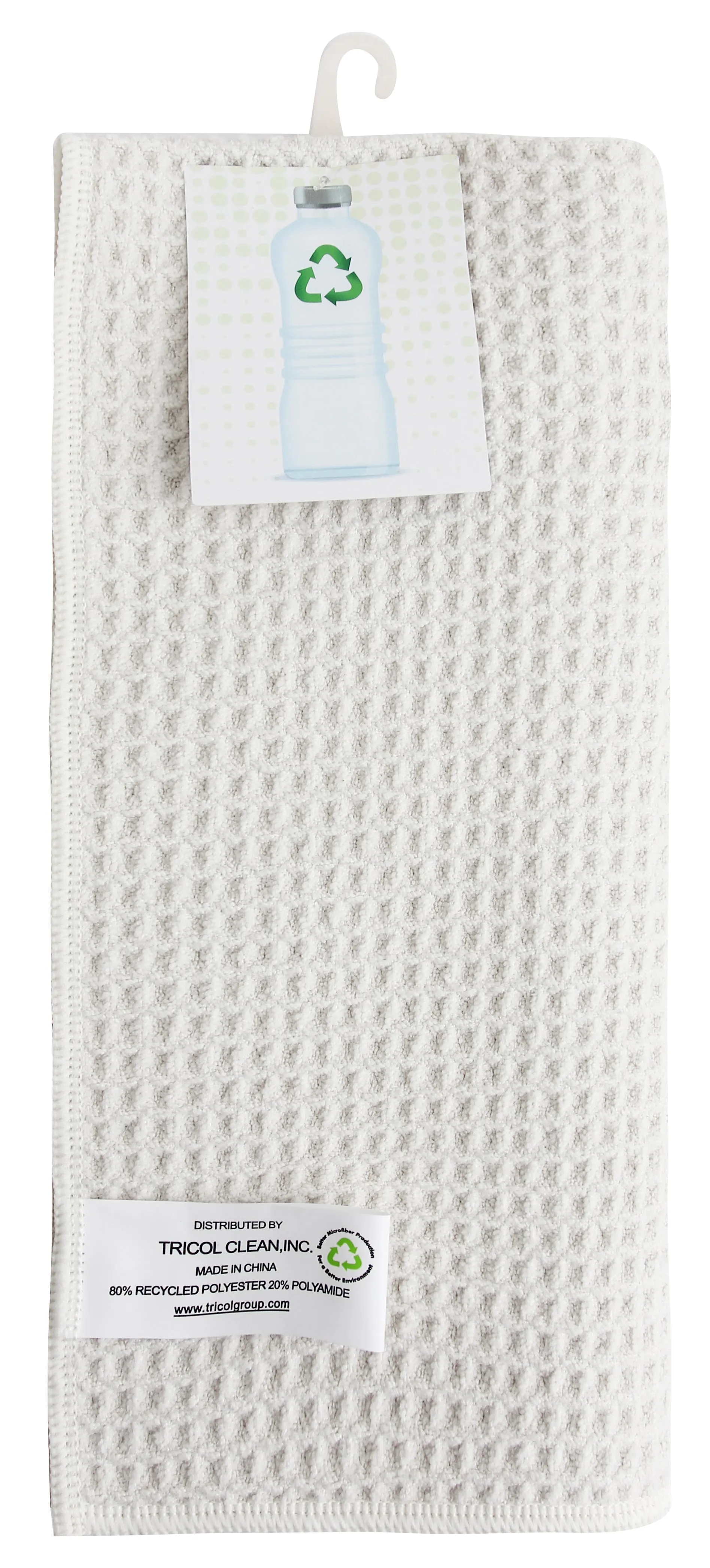 Recycled Honeycomb Dish Towel for Kitchen, White