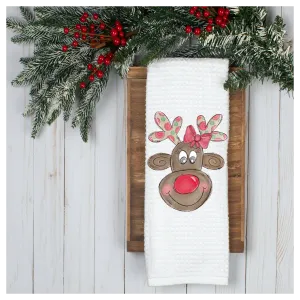 Reindeer Tea Towel, Holiday Tea Towel, Christmas Kitchen Décor, Christmas Party Décor, Hostess Holiday Gift