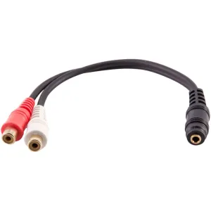 SA-Y25 - 6 Inch 3.5mm Female to Dual RCA Female Stereo Splitter Cable