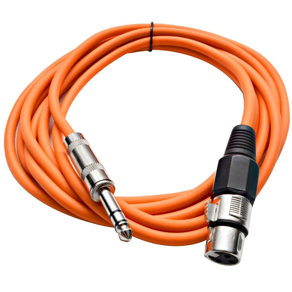 SATRXL-F10 - 6 Pack of Orange 10' XLR Female to TRS Patch Cables