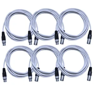 SAXLX-10 - 6 Pack of White 10 Foot XLR Patch Cables