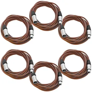 SAXLX-25 - 6 Pack of Brown 25 Foot XLR Microphone Cables