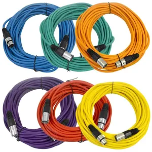 SAXLX-50 - 6 Pack of Multiple Colors 50 Foot XLR Patch Cables