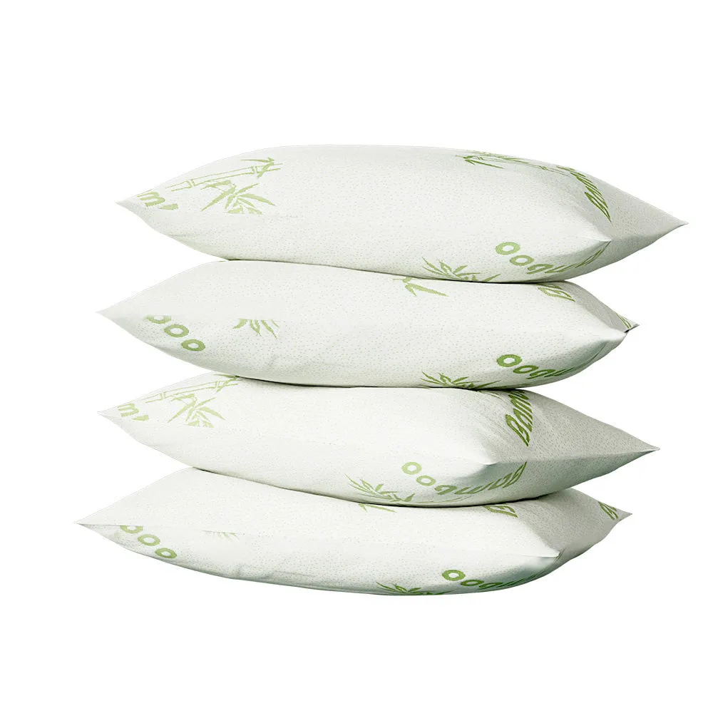 Set of 4 Bamboo Pillow Family Hotel