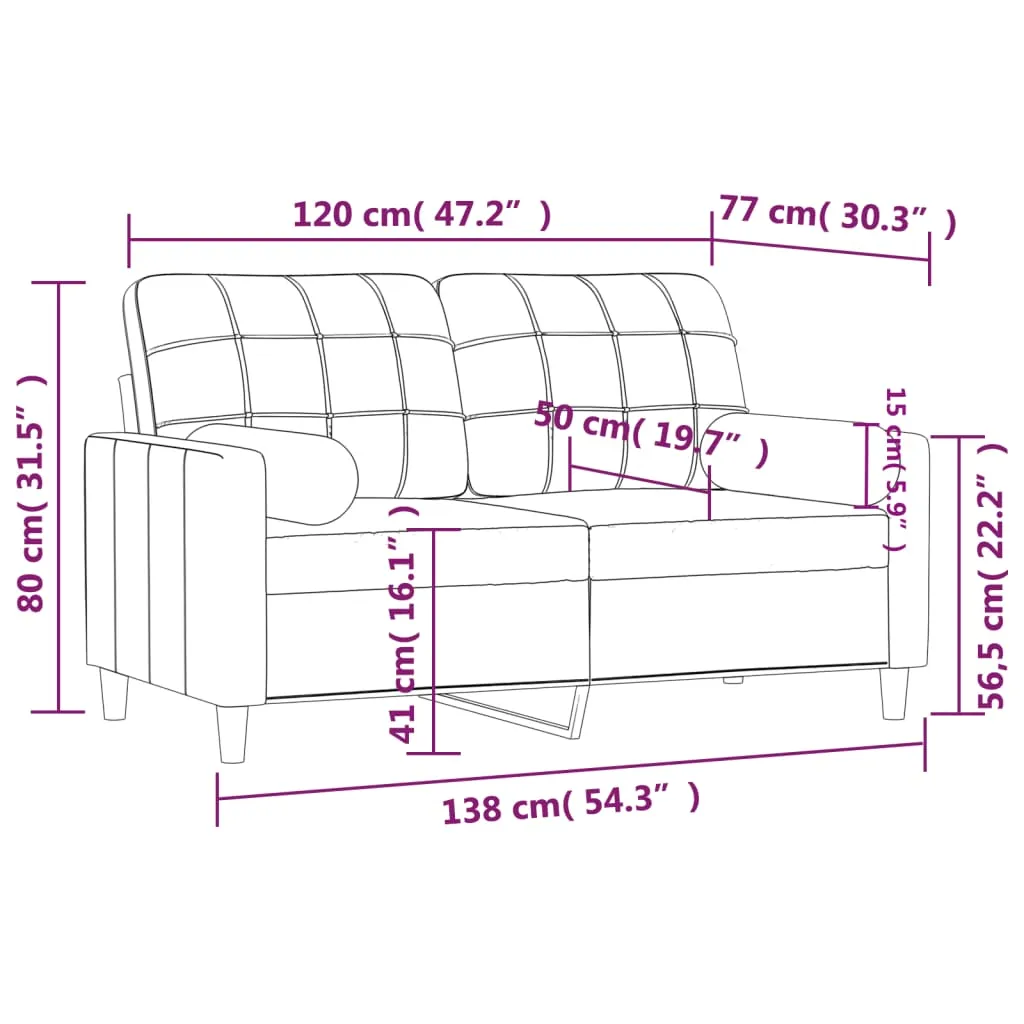 Sofa Accent Loveseat Couch Sofa Modern Settee with Throw Pillows Fabric