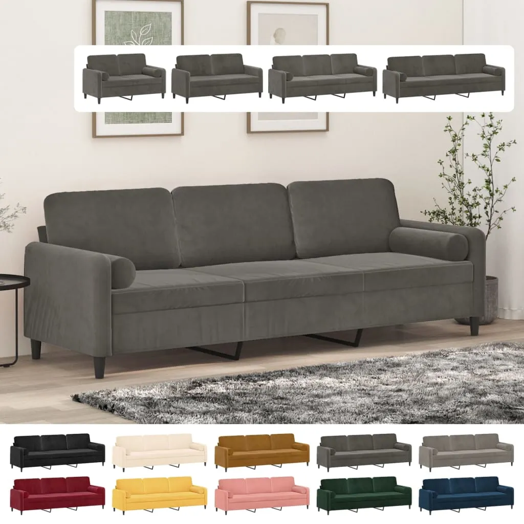 Sofa Sectional Couch with Pillows and Cushions for Living Room Velvet