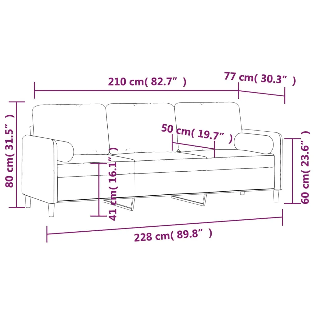 Sofa Sectional Couch with Pillows and Cushions for Living Room Velvet