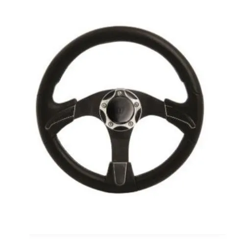 Steering wheel NOCTIS, Black w/ Chrome Inserts - Dia: 350mm