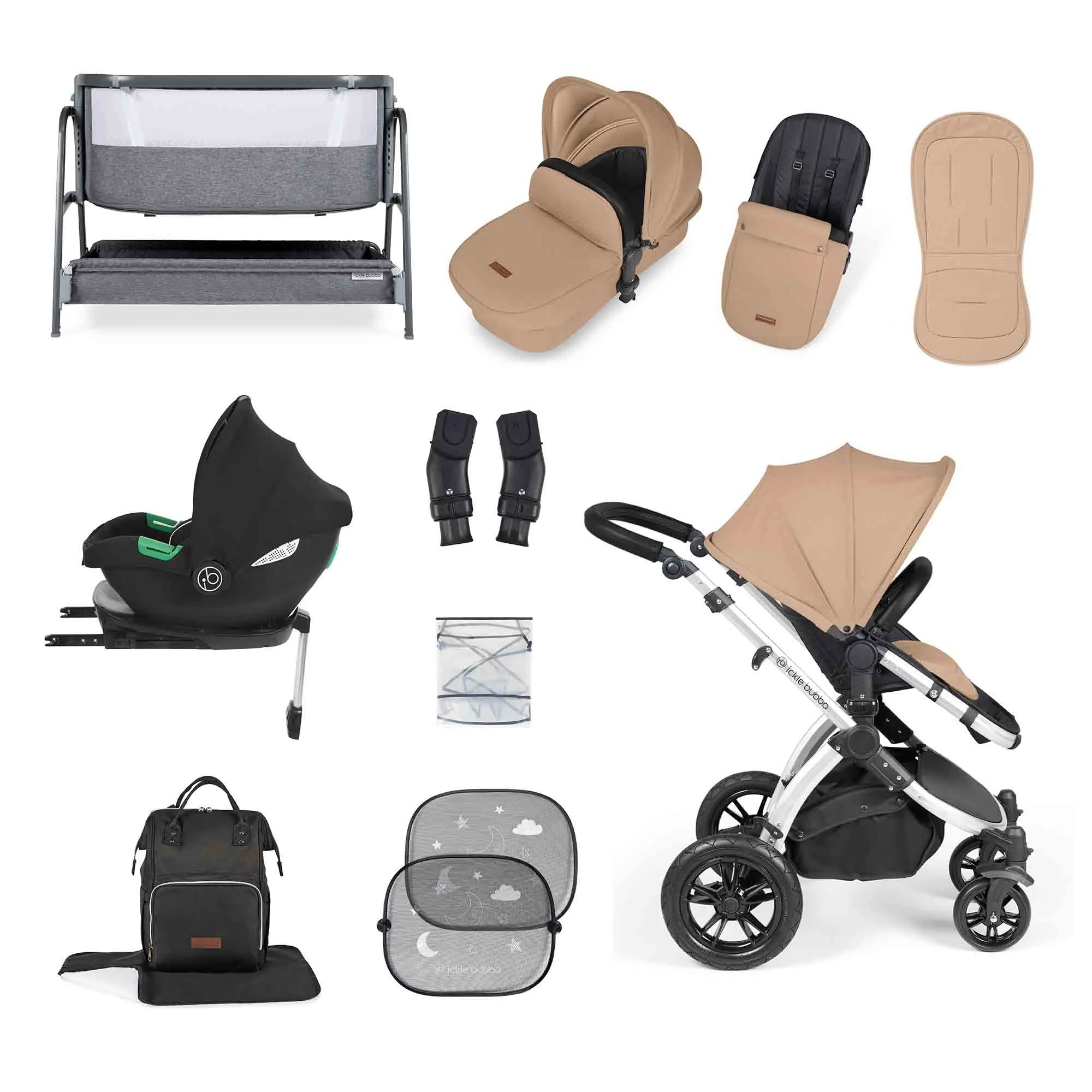 Stomp Luxe Cirrus I-size travel system & home 14 Piece bundle