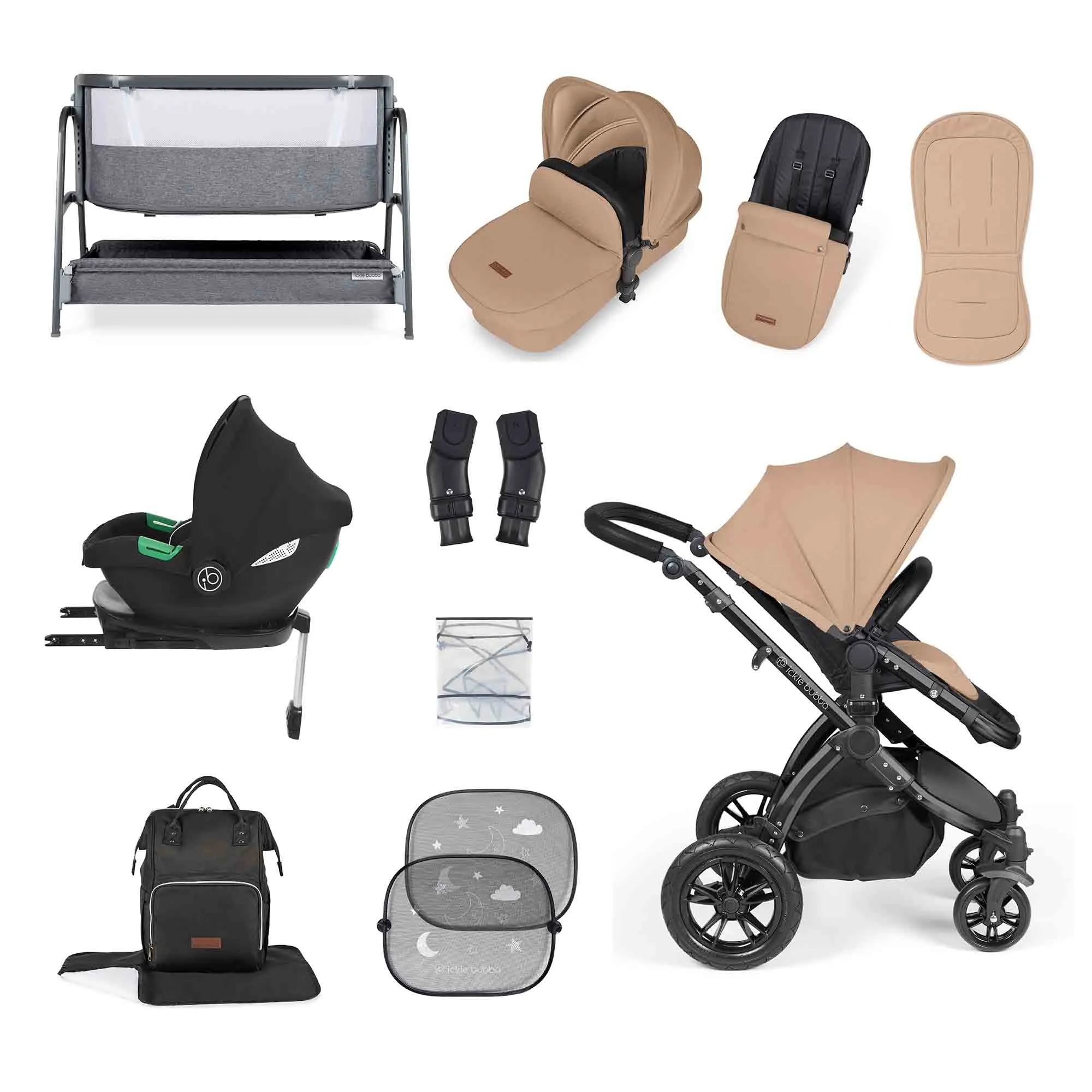 Stomp Luxe Cirrus I-size travel system & home 14 Piece bundle