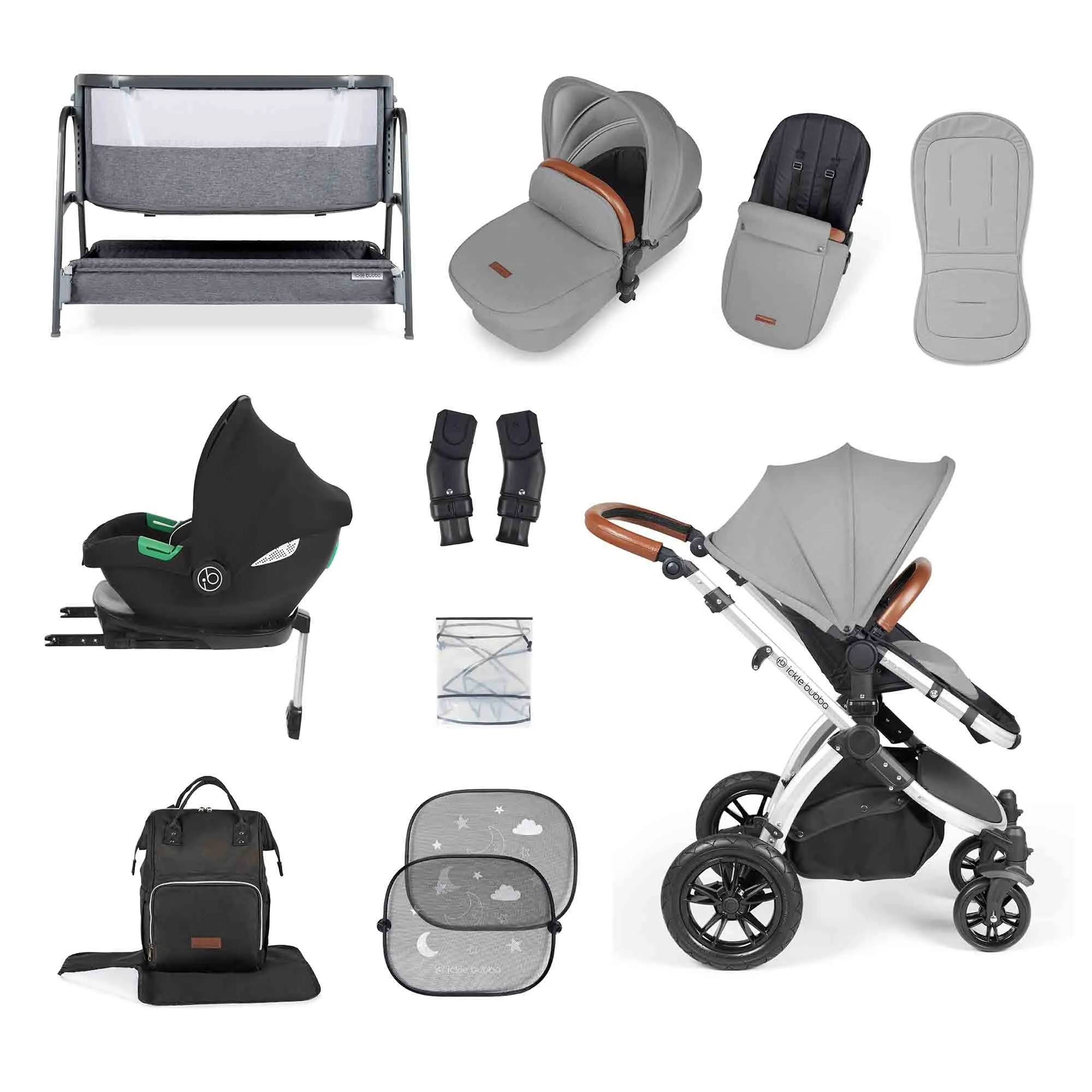 Stomp Luxe Cirrus I-size travel system & home 14 Piece bundle