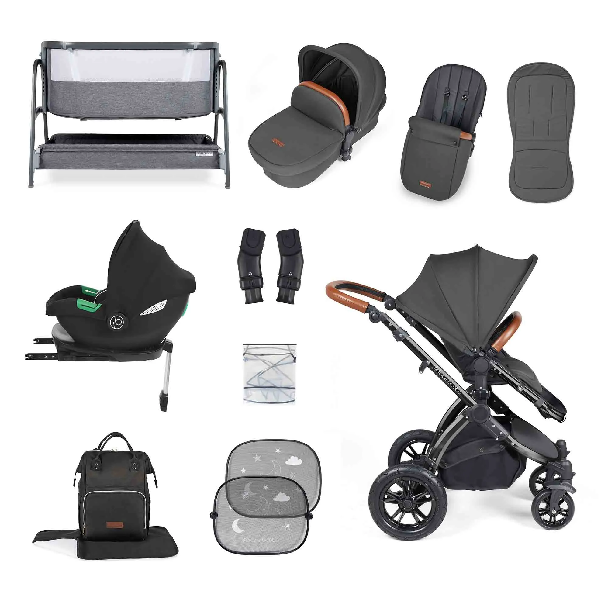 Stomp Luxe Cirrus I-size travel system & home 14 Piece bundle