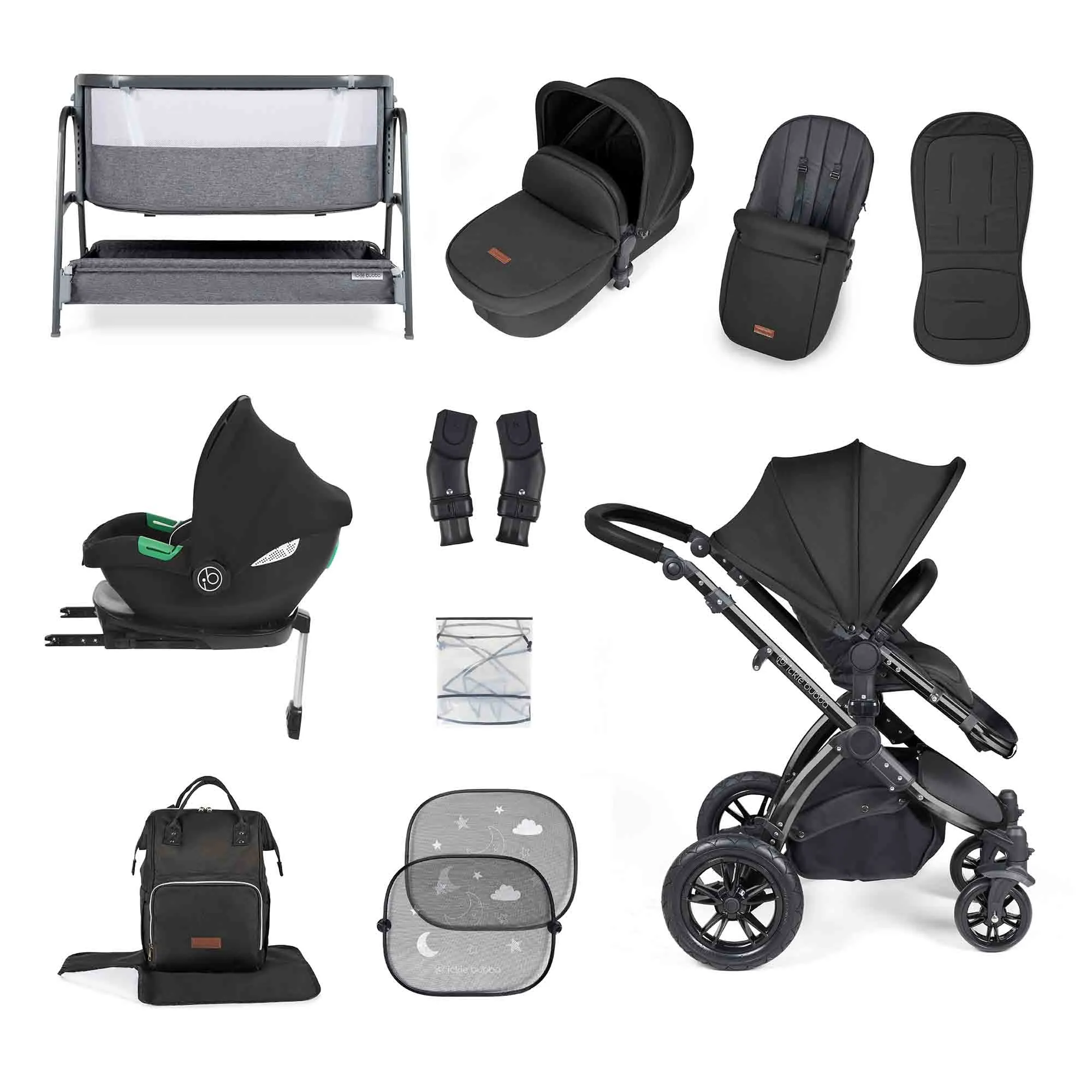 Stomp Luxe Cirrus I-size travel system & home 14 Piece bundle