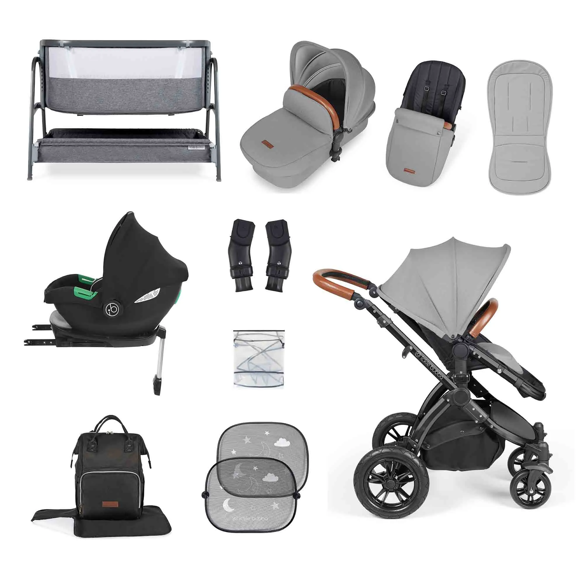 Stomp Luxe Cirrus I-size travel system & home 14 Piece bundle