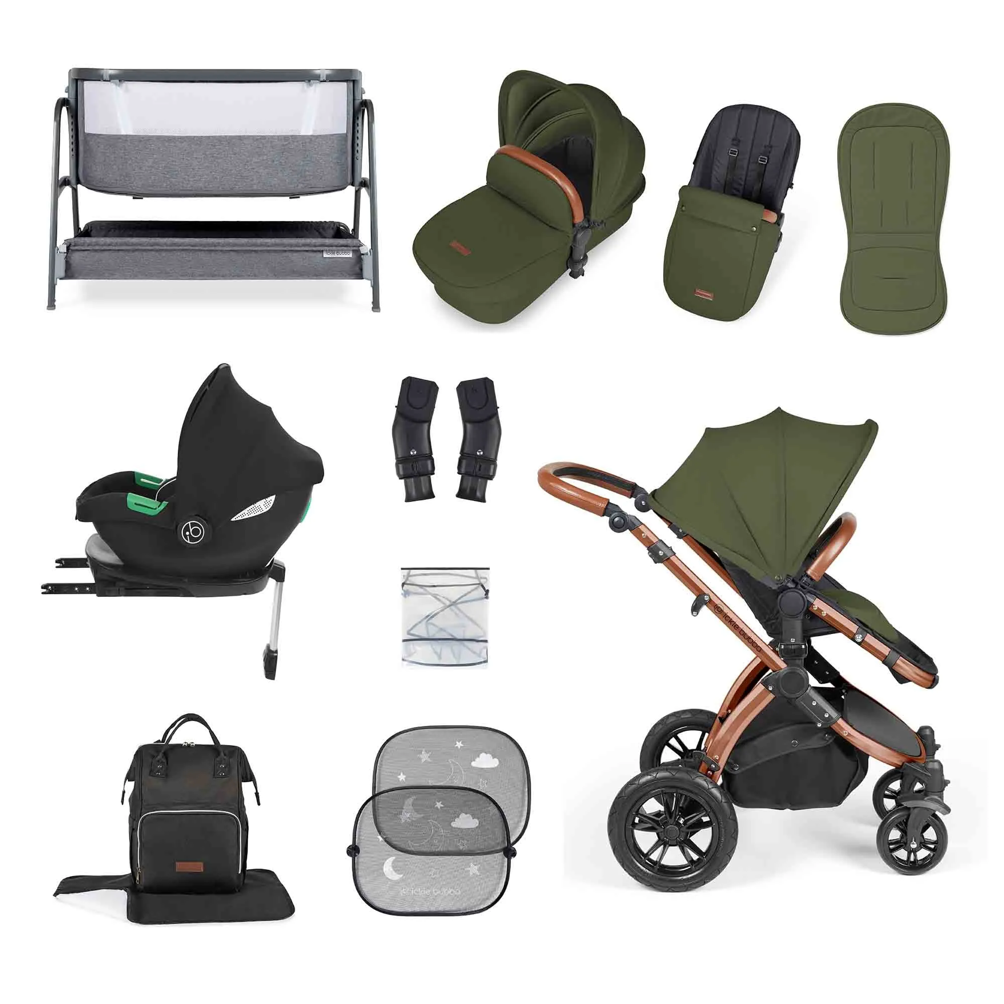 Stomp Luxe Cirrus I-size travel system & home 14 Piece bundle