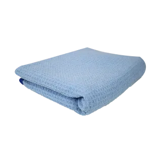 Super Absorber Waffle Weave Drying Microfiber Towel, Blue 25" X 36"