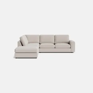 Tate Luxe Chenille Left Corner Footstool End Sofa - Second Nature