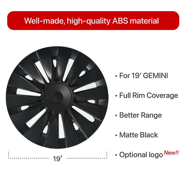 Tesla Model Y Induction Wheel Covers 19 inch 4PCS Matte Black Model Y Accessories