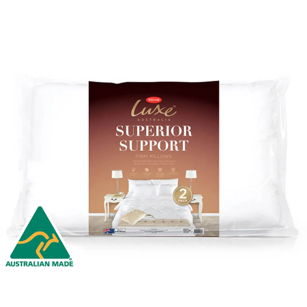 Tontine Luxe Superior Support Pillow - High & Firm 2 Pack