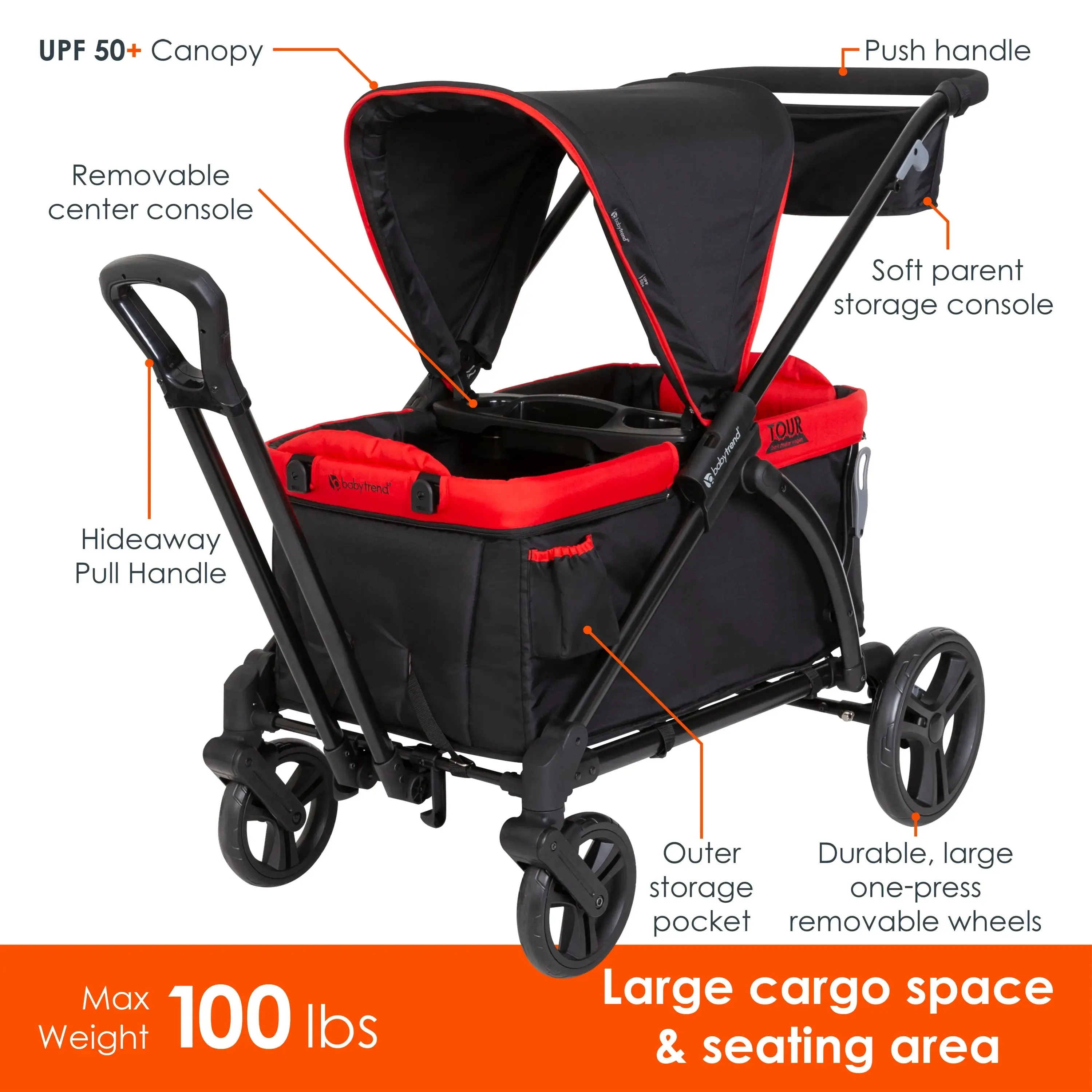 Tour™ 2-in-1 Stroller Wagon in Mars Red (Walmart Exclusive)