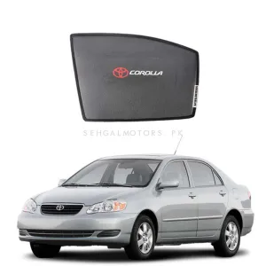 Toyota Corolla Foldable & Flexible Side Sunshade with Logo - Model 2002-2008 - Sun Shade | Parda