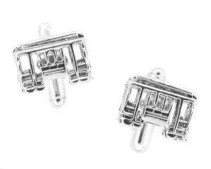 Trolley Car Cufflinks in Sterling Silver