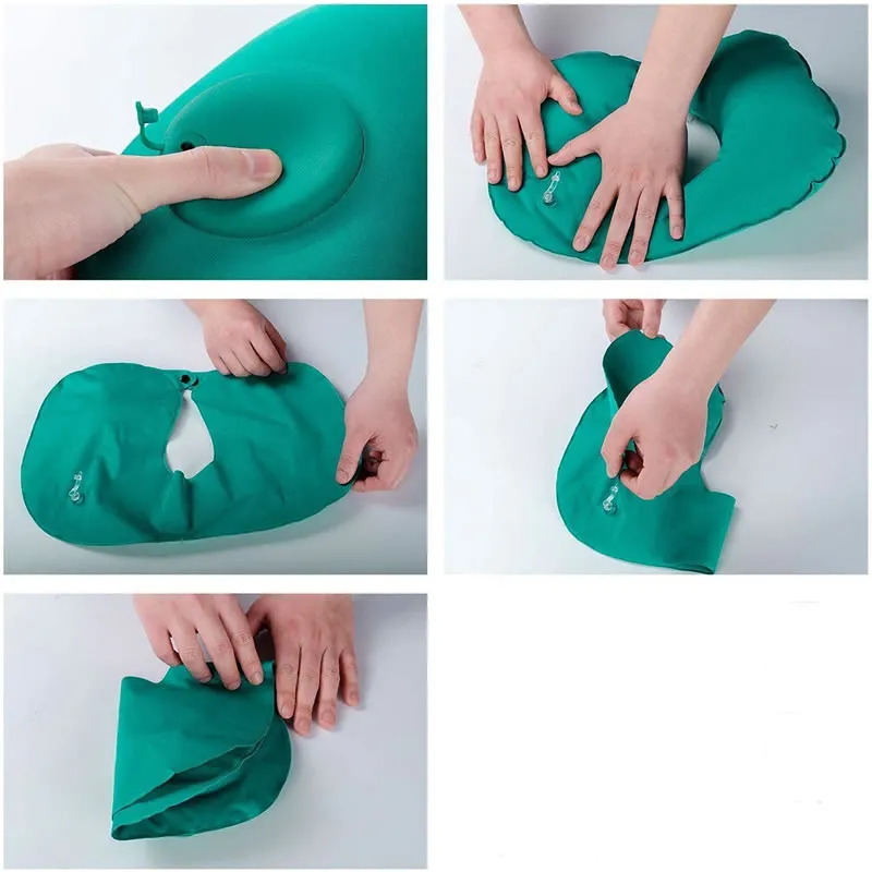 U-Shaped Portable Inflating Neck Pillow