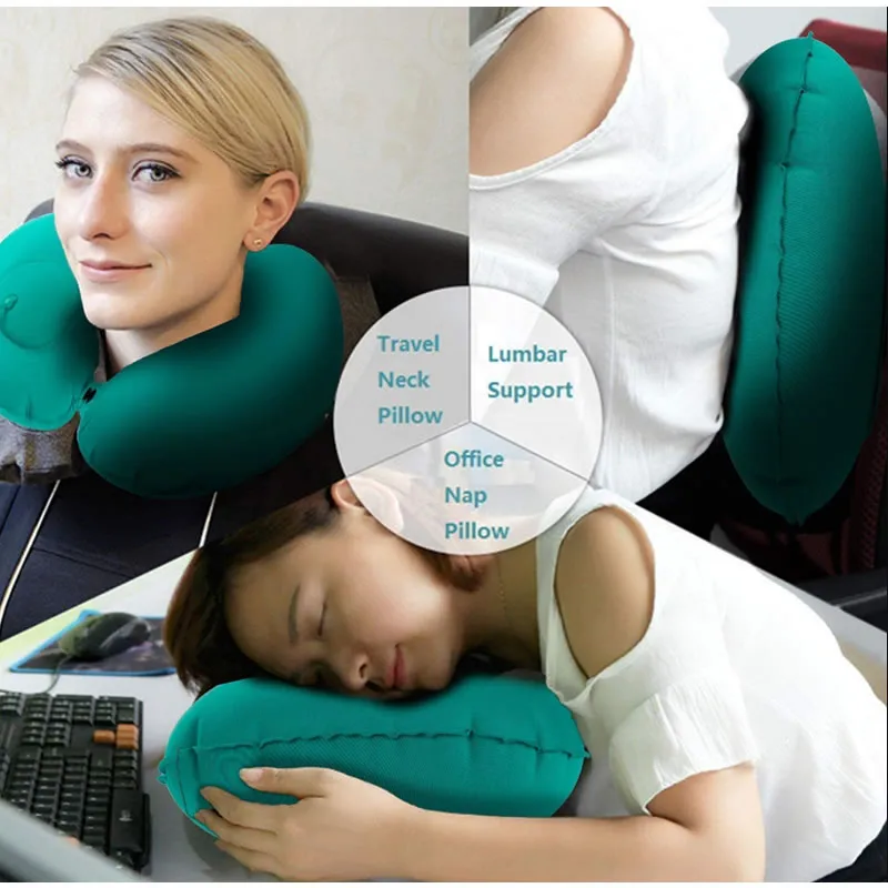 U-Shaped Portable Inflating Neck Pillow