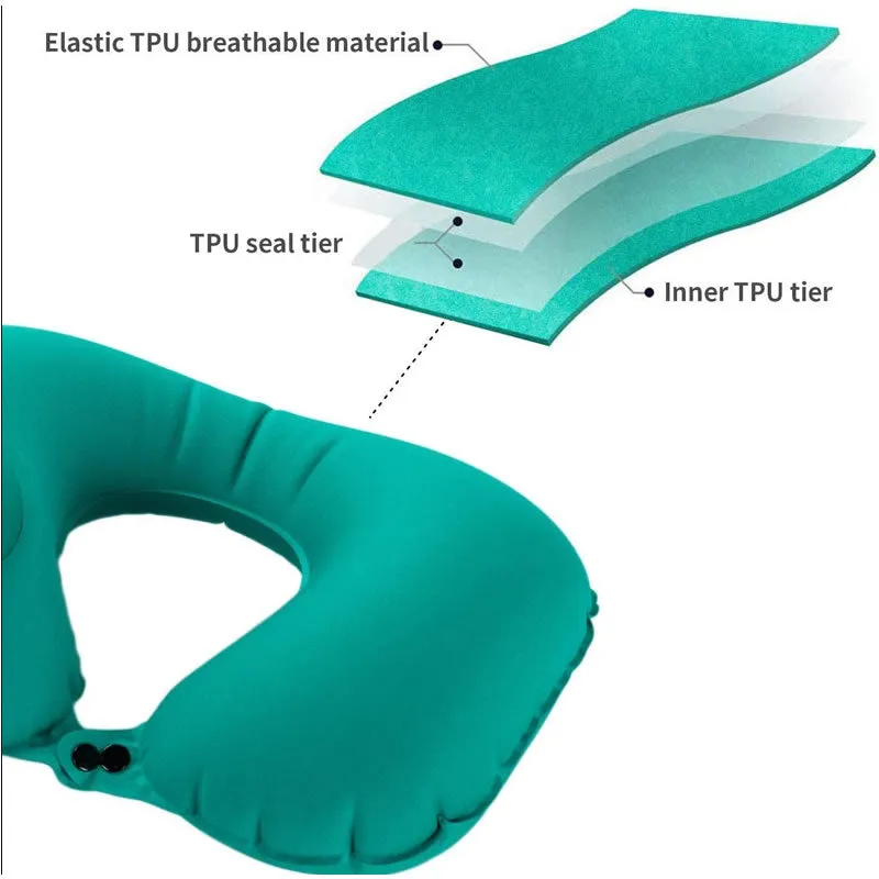 U-Shaped Portable Inflating Neck Pillow