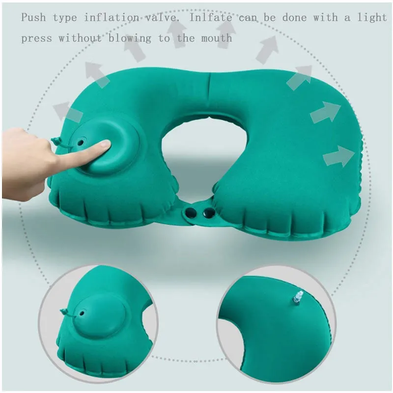 U-Shaped Portable Inflating Neck Pillow