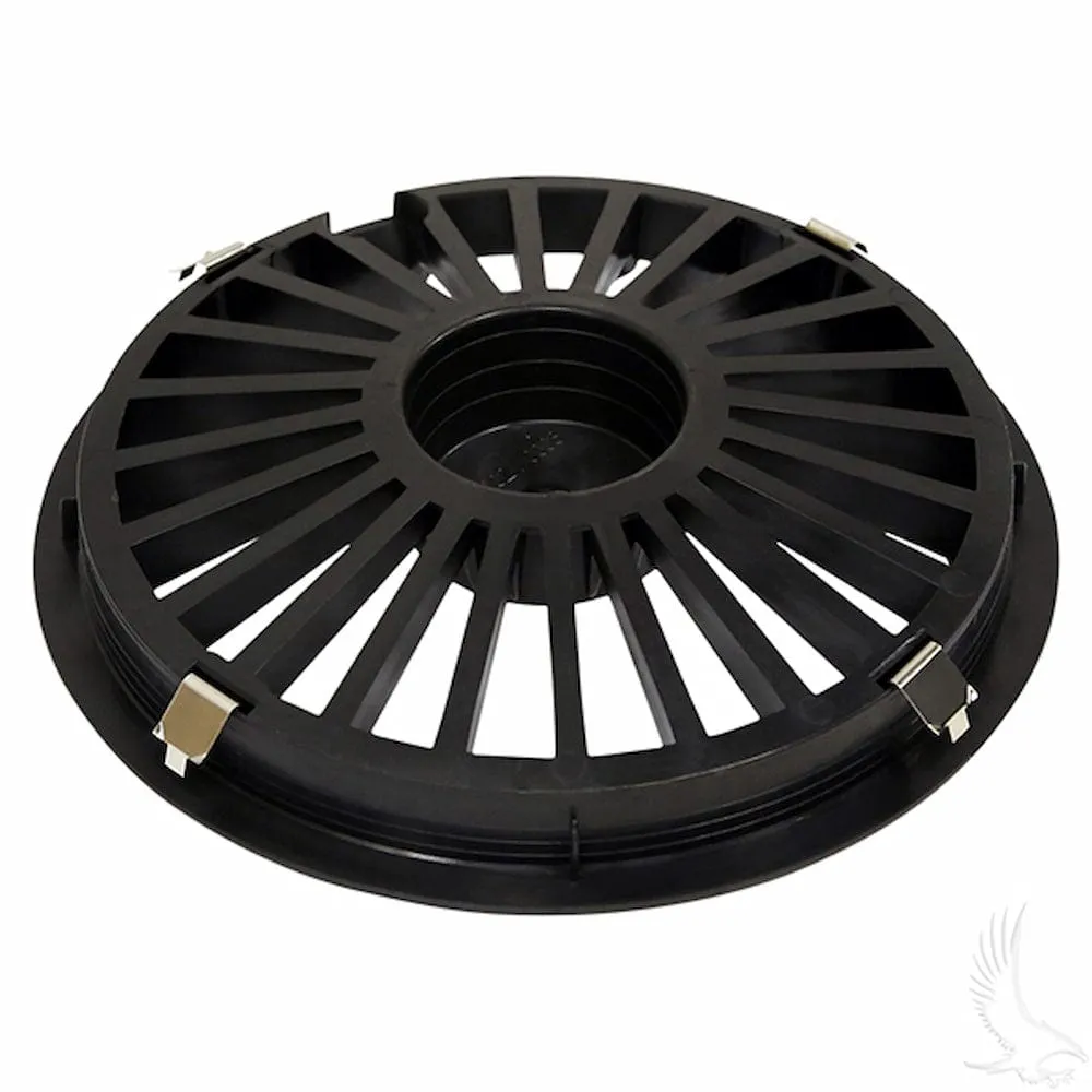 Universal 8" Golf Cart Hub Cap- Turbine Black/Gold | RHOX