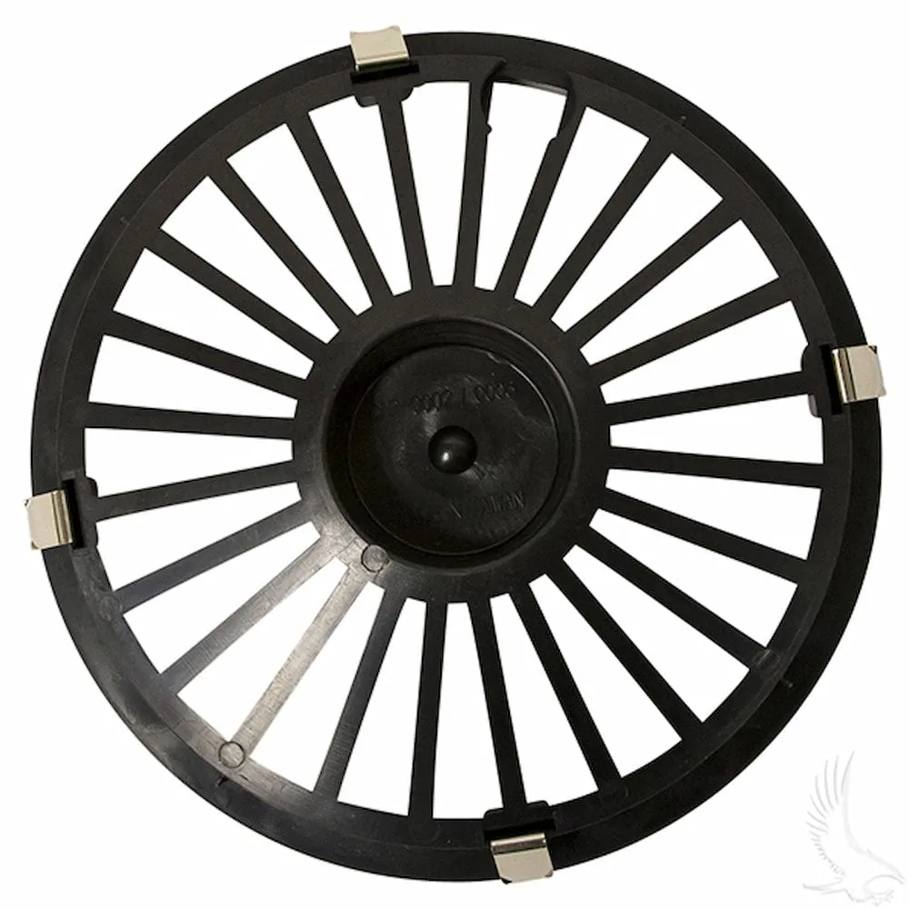 Universal 8" Golf Cart Hub Cap- Turbine Black/Gold | RHOX