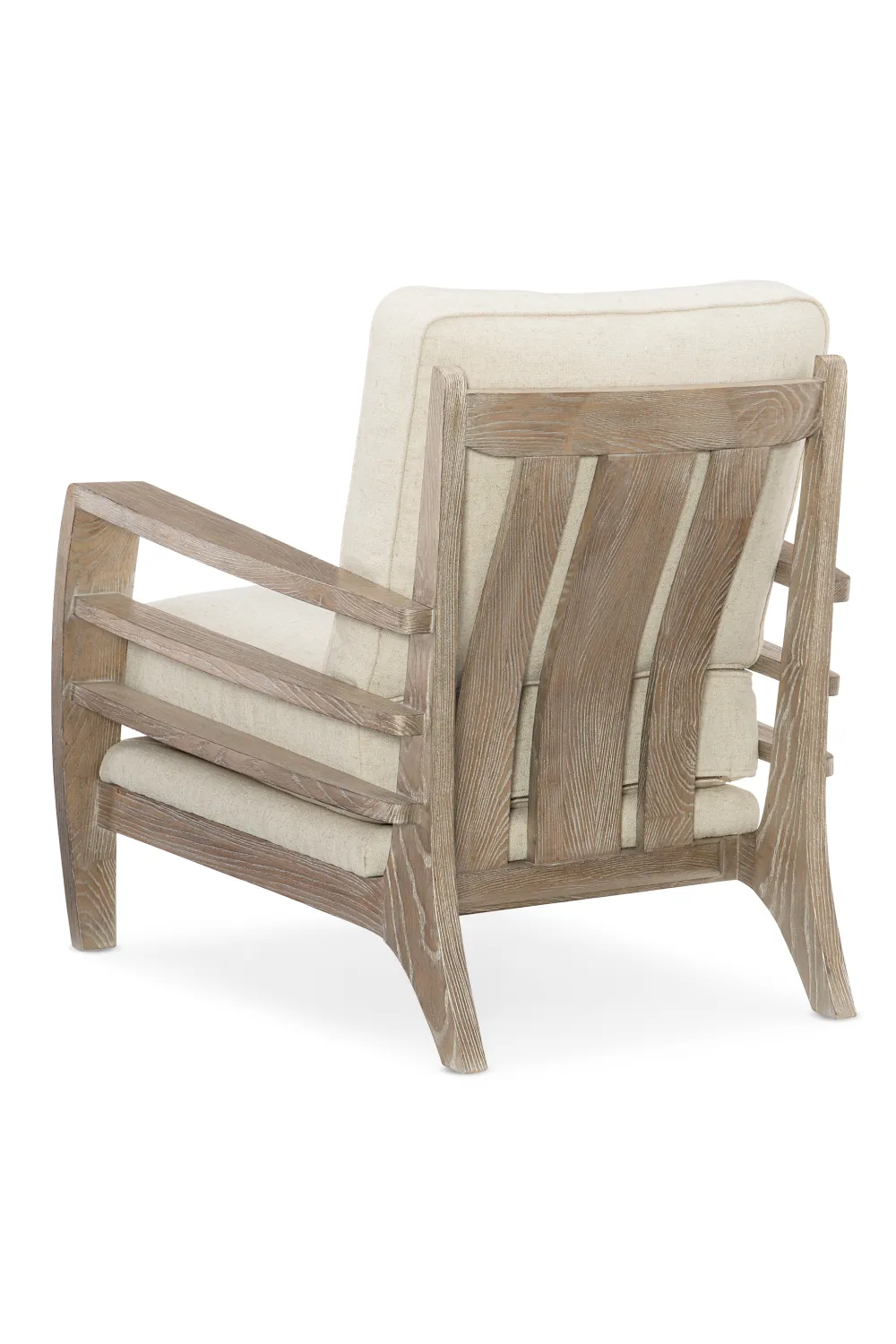 Wooden Cushioned Lounge Chair | Caracole Slatitude