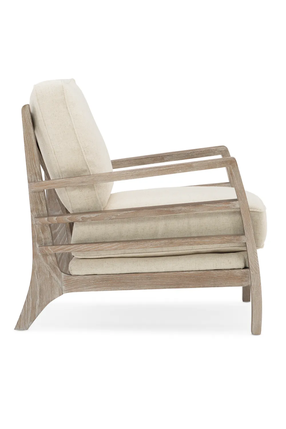 Wooden Cushioned Lounge Chair | Caracole Slatitude