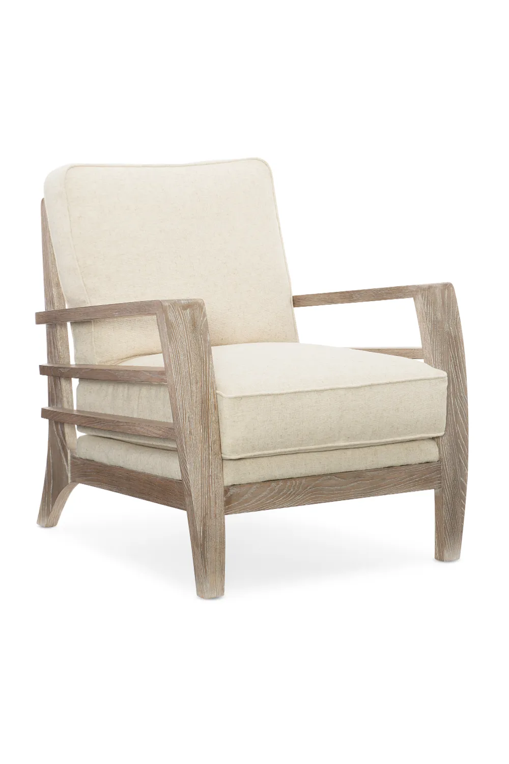 Wooden Cushioned Lounge Chair | Caracole Slatitude