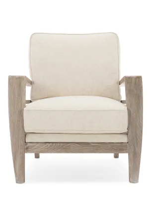 Wooden Cushioned Lounge Chair | Caracole Slatitude