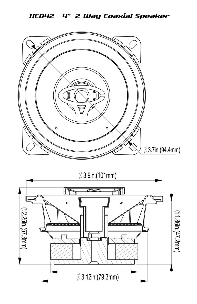 XED Series 4" 2-Way Coaxial Speakers - XED42